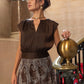 Maguie Back-Tie Top - Chocolate