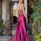 Prom Dress with Plunging V Neckline and Sheer Waist