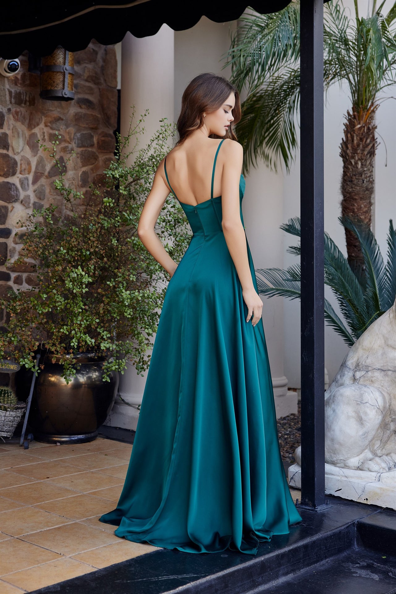 Simple Stretch Satin Prom Dress