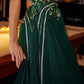 Green tulle prom dress