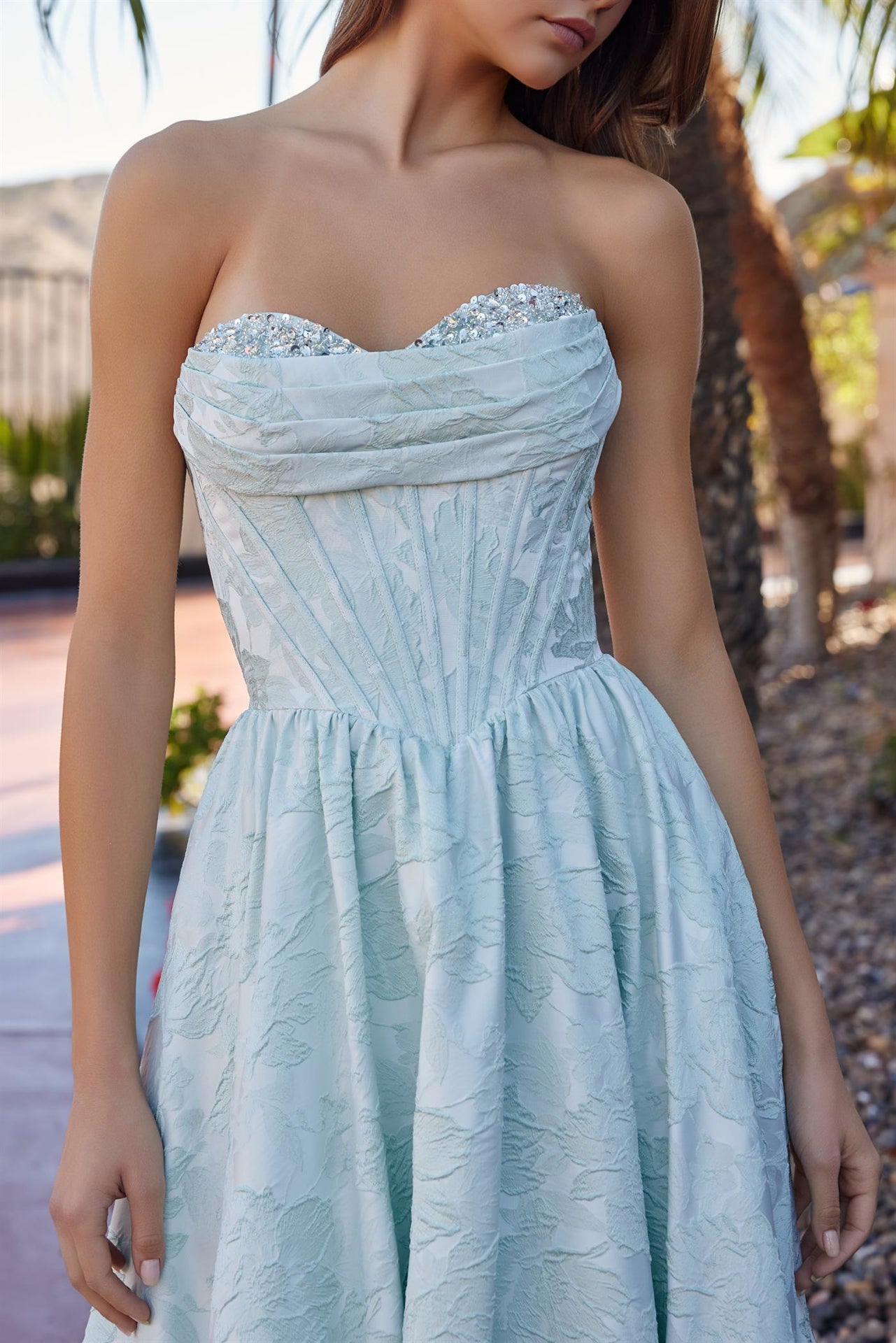 sage green jacquard dress