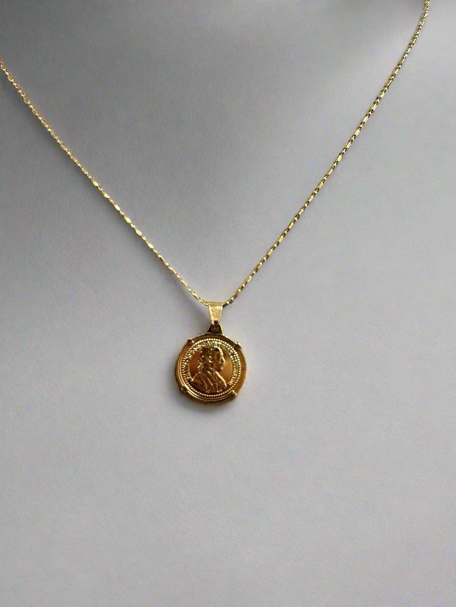 18kt gf Coin Necklace-620 ACCESSORIES - NECKLACE-FORMAL SOCIETY