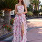floral a line prom dress