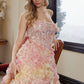 yellow/orange tulle prom dress