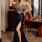 Prom Dress with Sweetheart Stoned Bodice