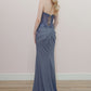 Fitted Strapless Shimmer Jersey Prom Dress
