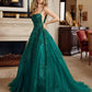 Emerald ball gown prom dress
