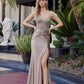 V Neckline Prom Dress with Beaded Bodice