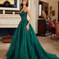 green long prom dress