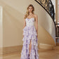 Lilac chiffon prom dress