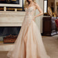 champagne prom dress