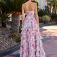 floral a line prom dress