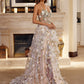 champagne prom dress