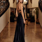 Prom Dress with Sequined Applique Bodice