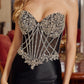 Prom Dress with Sweetheart Stoned Bodice