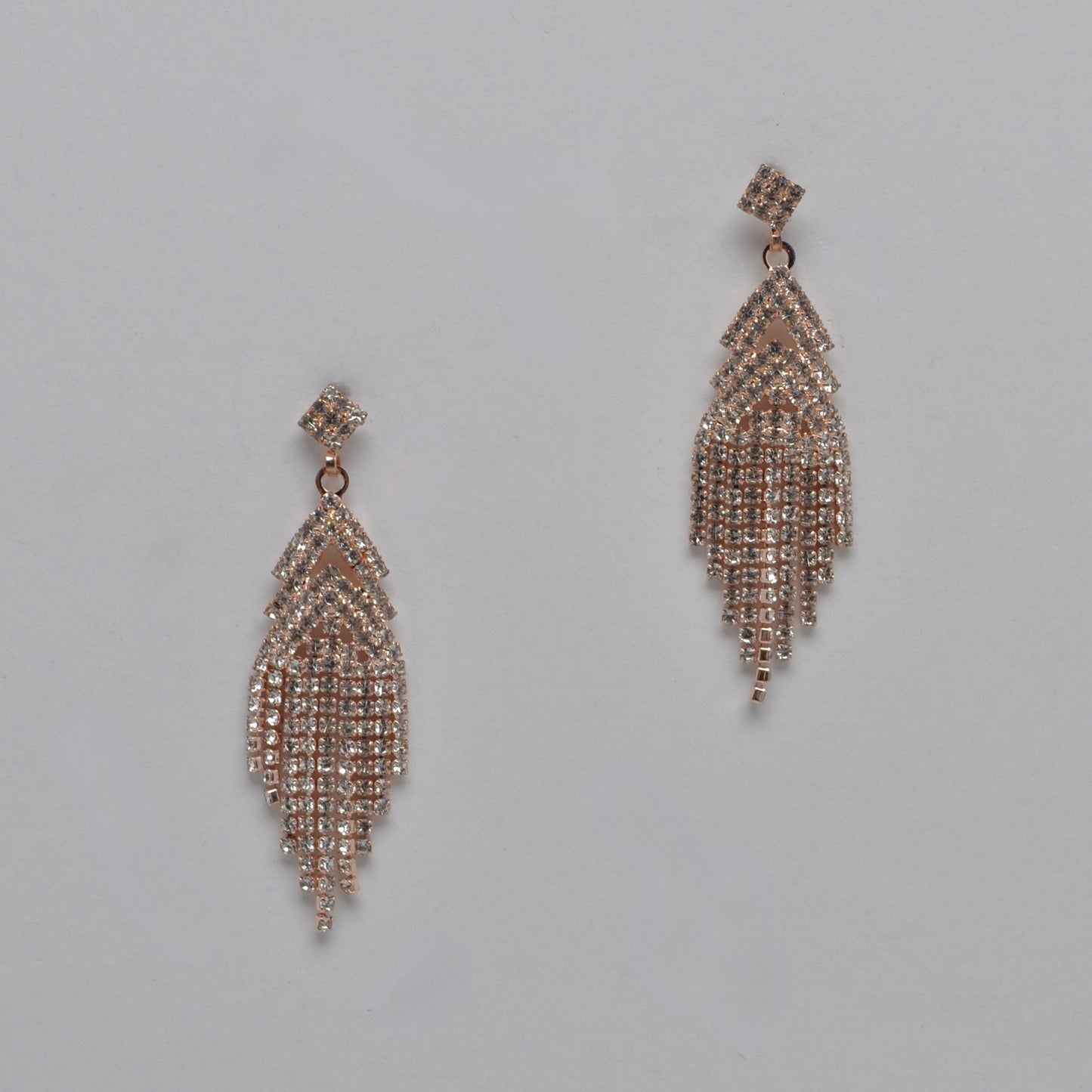 Crystal/Rose Gold Tassel Earring