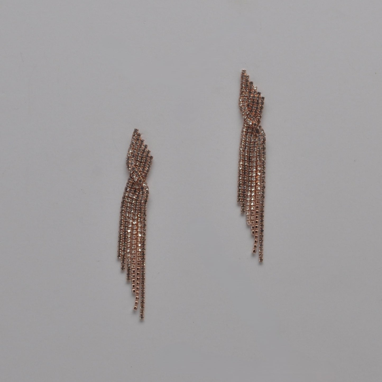 Crystal/Rose Gold Tassle Earring