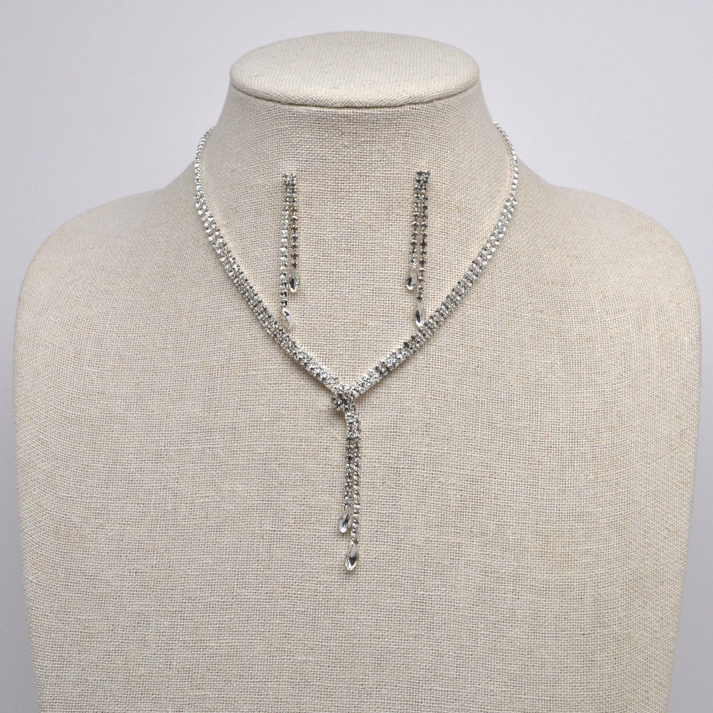 2 pc Set Crystal Lariat