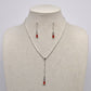 2 pc Light Scarlet Silver Teardrop Set