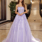 lilac ball gown prom dress