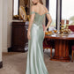 Prom Dres with Plunging Beaded Bodice