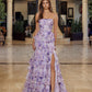 floral a line prom dress