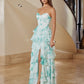 Sage chiffon prom dress