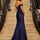 Satin Strapless Off-The-Shoulder Prom Dress