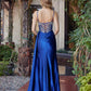 Prom Dress with Plunging V Neckline and Sheer Waist