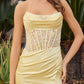 Strapless Peaked Neckline Prom Dress