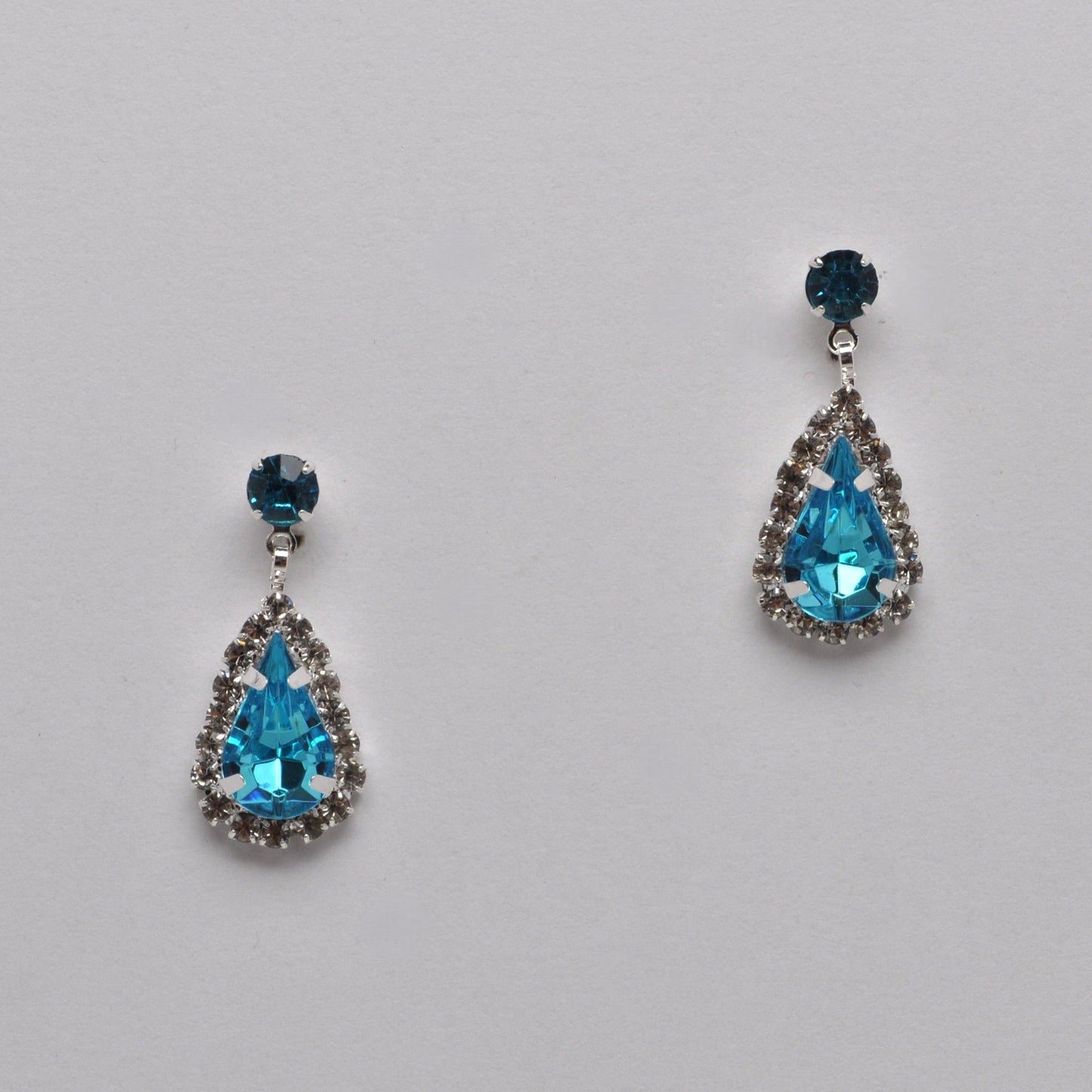 Small Dangle Earring - Aqua/Silver