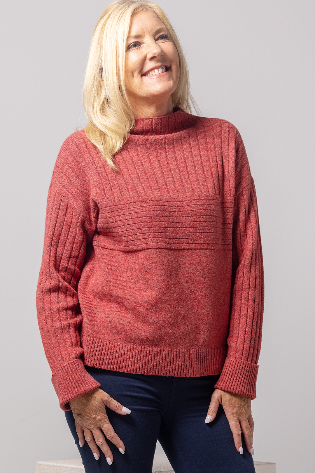 TAYLOR FUNNEL NECK SWEATER