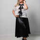 Lace Peplum Top with Satin Laces