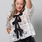 Lace Peplum Top with Satin Laces