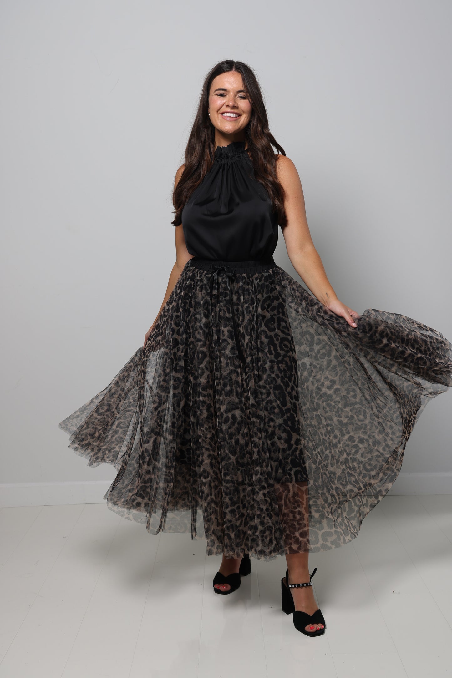 Tulle Leopard Print Skirt