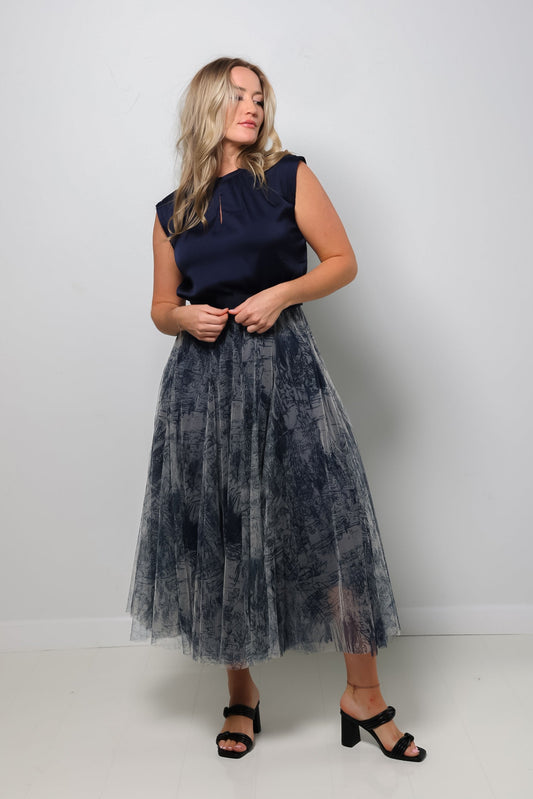 Toile De Jouy Tulle Skirt