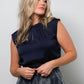 Back-Tie Crop Top - Navy Blue