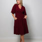 Tiered Wrap Midi Dress