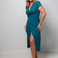 Twist Wrap Midi Dress