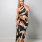 First Class Asymmetrical Pleated Maxi Dress