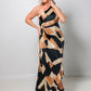 First Class Asymmetrical Pleated Maxi Dress