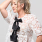 Lace Peplum Top with Satin Laces