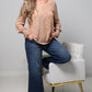 Printed Top with Smocked Sleeves