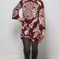 Abstract Sweater Dress - Burgundy