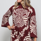 Abstract Sweater Dress - Burgundy