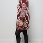 Abstract Sweater Dress - Burgundy