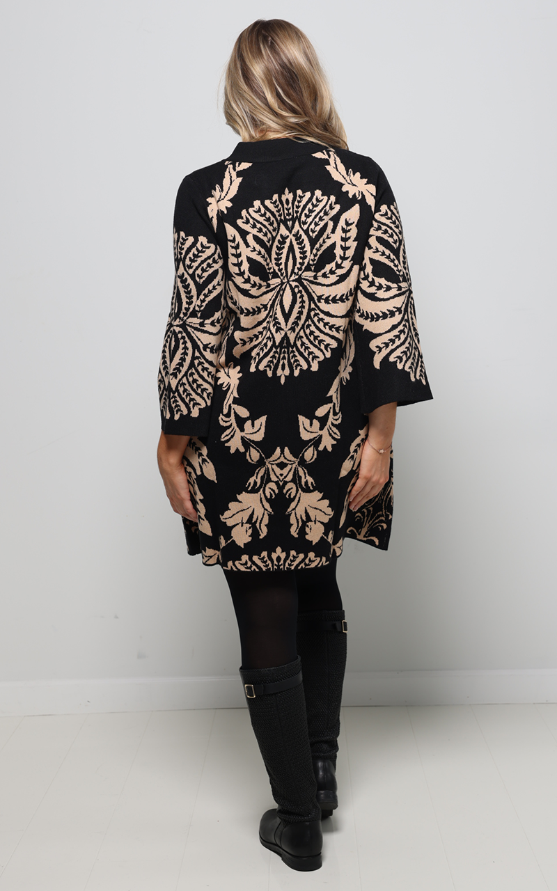 Abstract Sweater Dress - Black