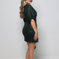 Faux Wrap Emerald Sequin Dress