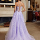 lilac long prom dress