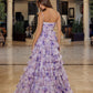 floral a line prom dress